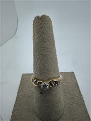 Ruby Lady's Stone & Diamond Ring 5 Diamonds .38 Carat T.W. 10K Yellow Gold
